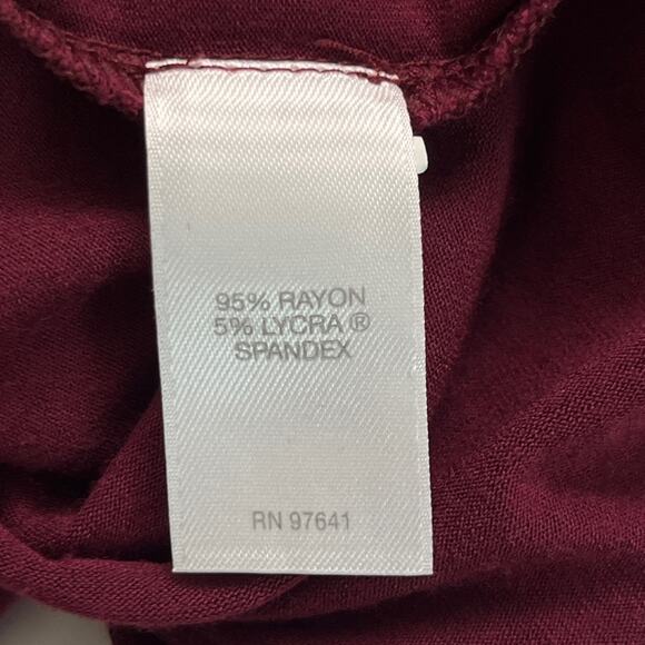J. Jill Wearever Collection Women's Long Sleeve Tunic Top Burgundy Size Large - Picture 4 of 8